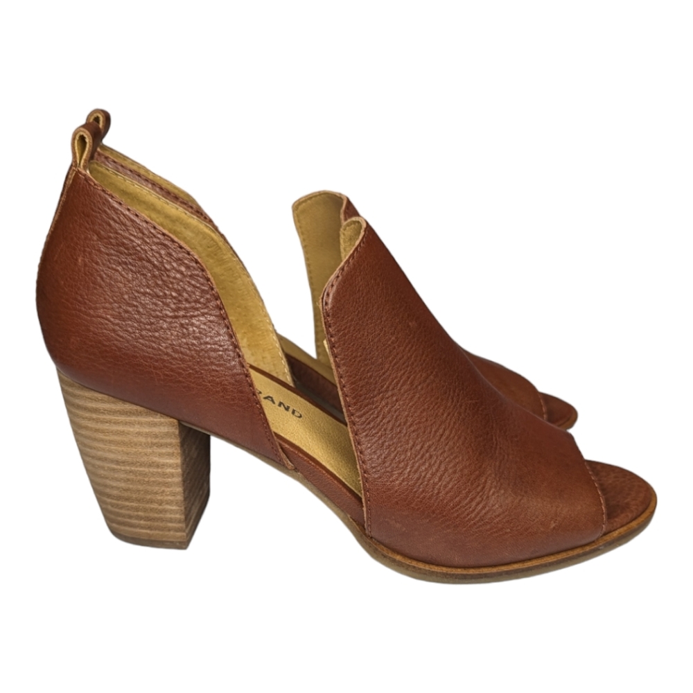 Lucky Brand Brown Open-Toe Block Heel Booties - Picture 6 of 10